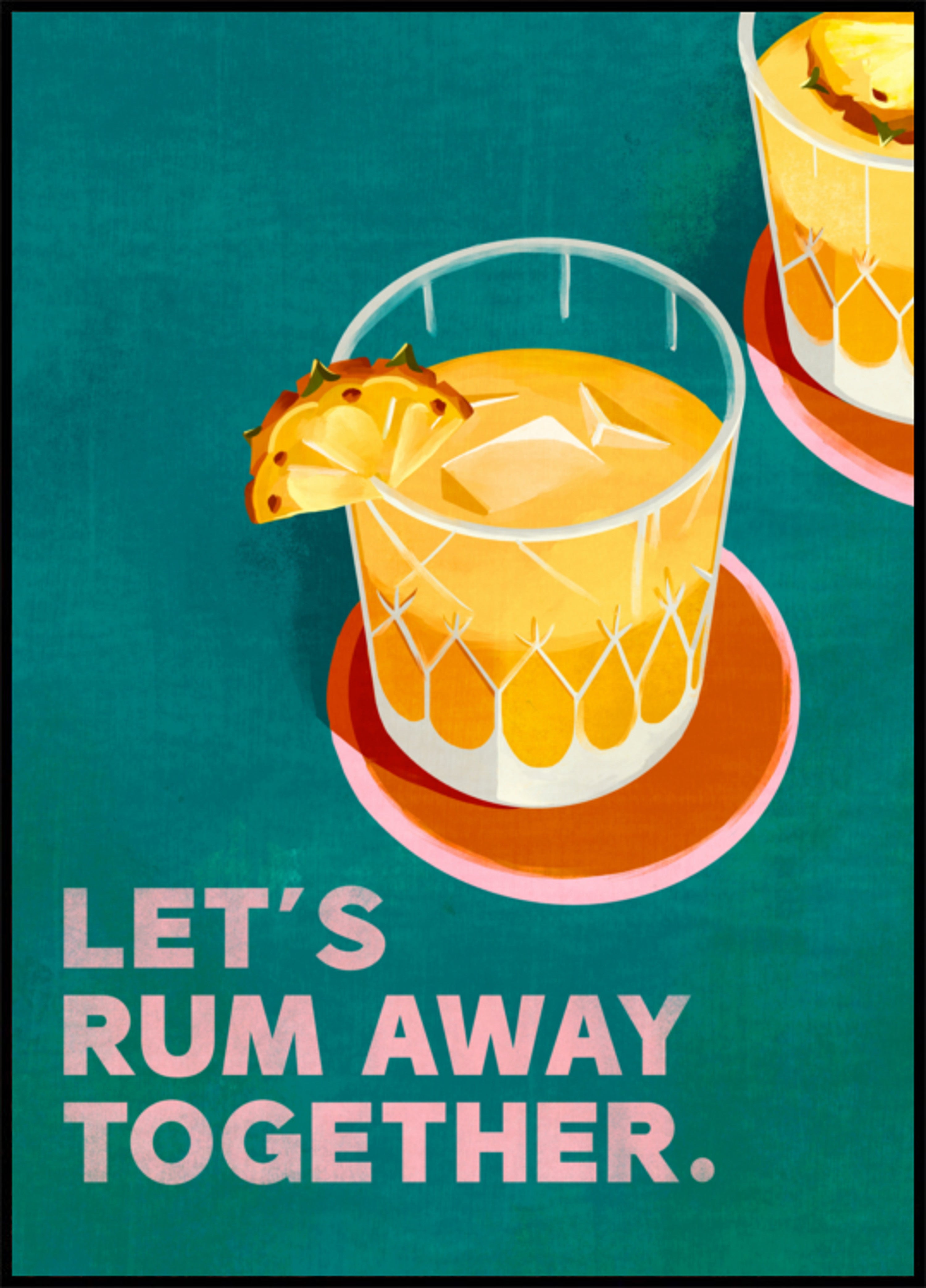Rum Away Beach Bar Cocktail Art