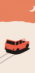 Månebelyst ørkenroadtrip - Posterbox
