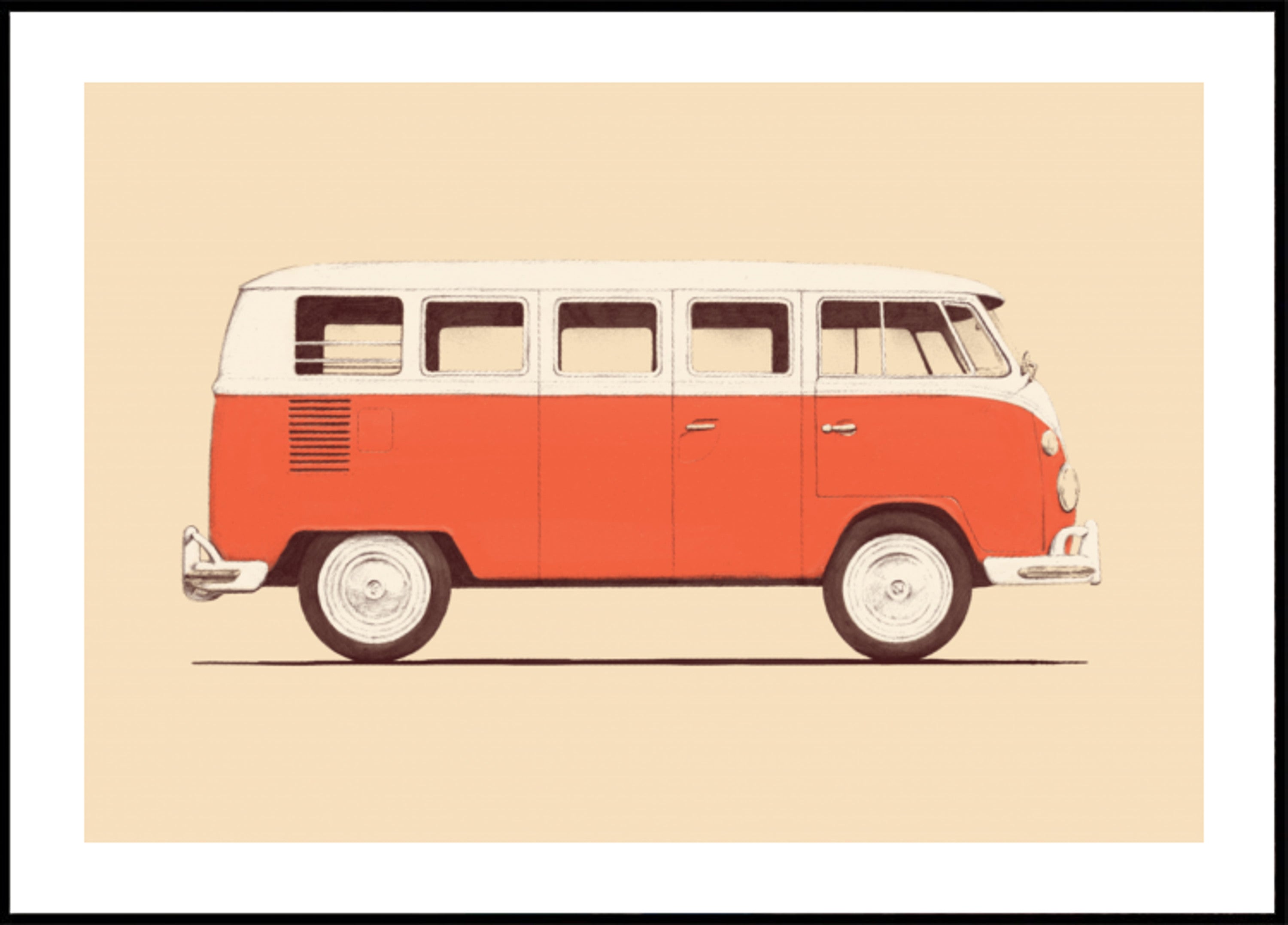 Classic red camper van