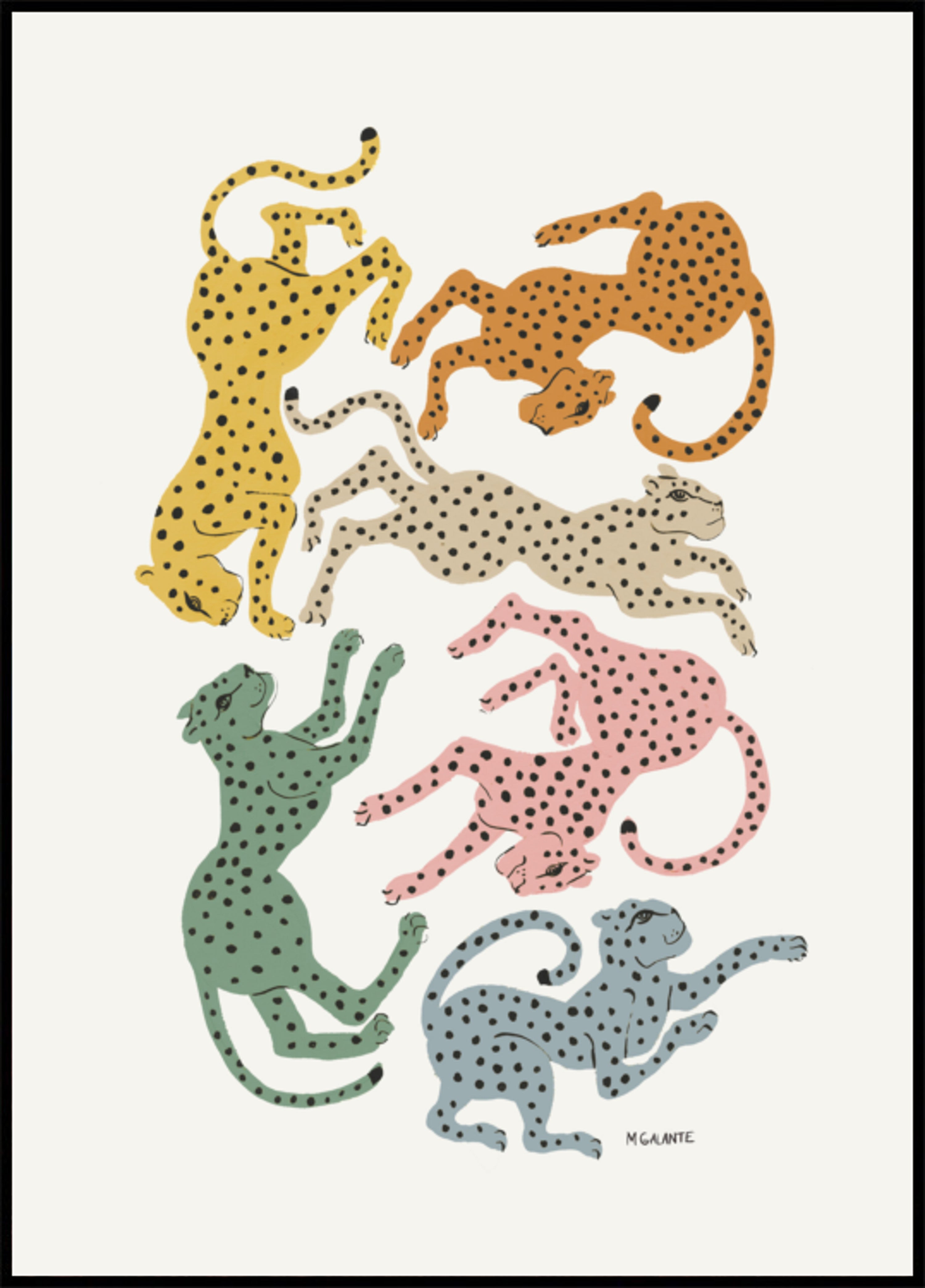 Colorful Dancing Cheetahs