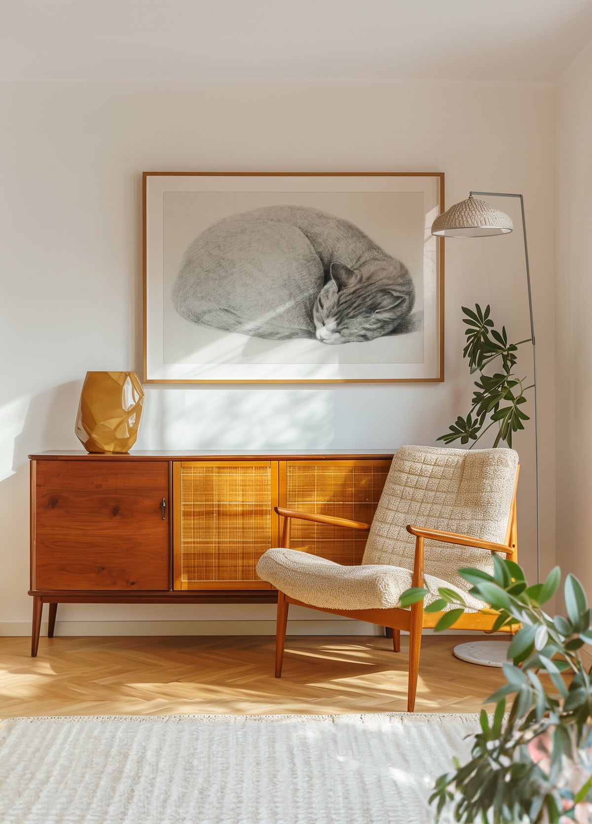 Rolled Up Lying, Sleeping Cat By Jean Bernard (1775 1883)