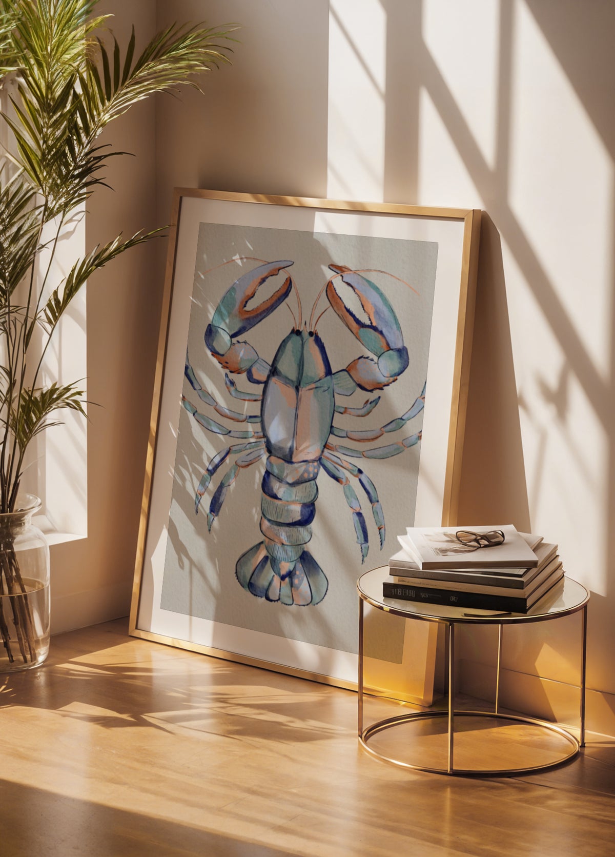 Watercolor Blue Lobster