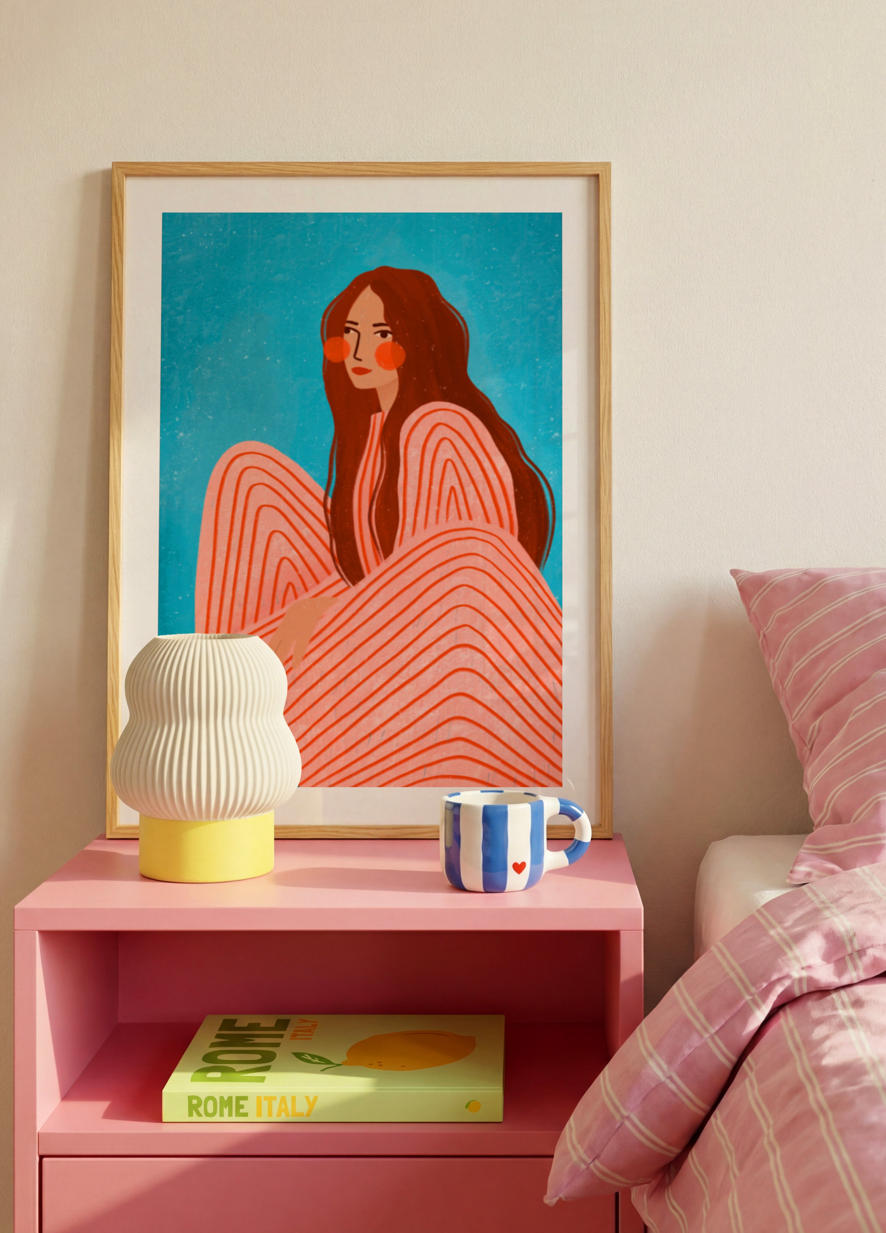Serene Striped Woman