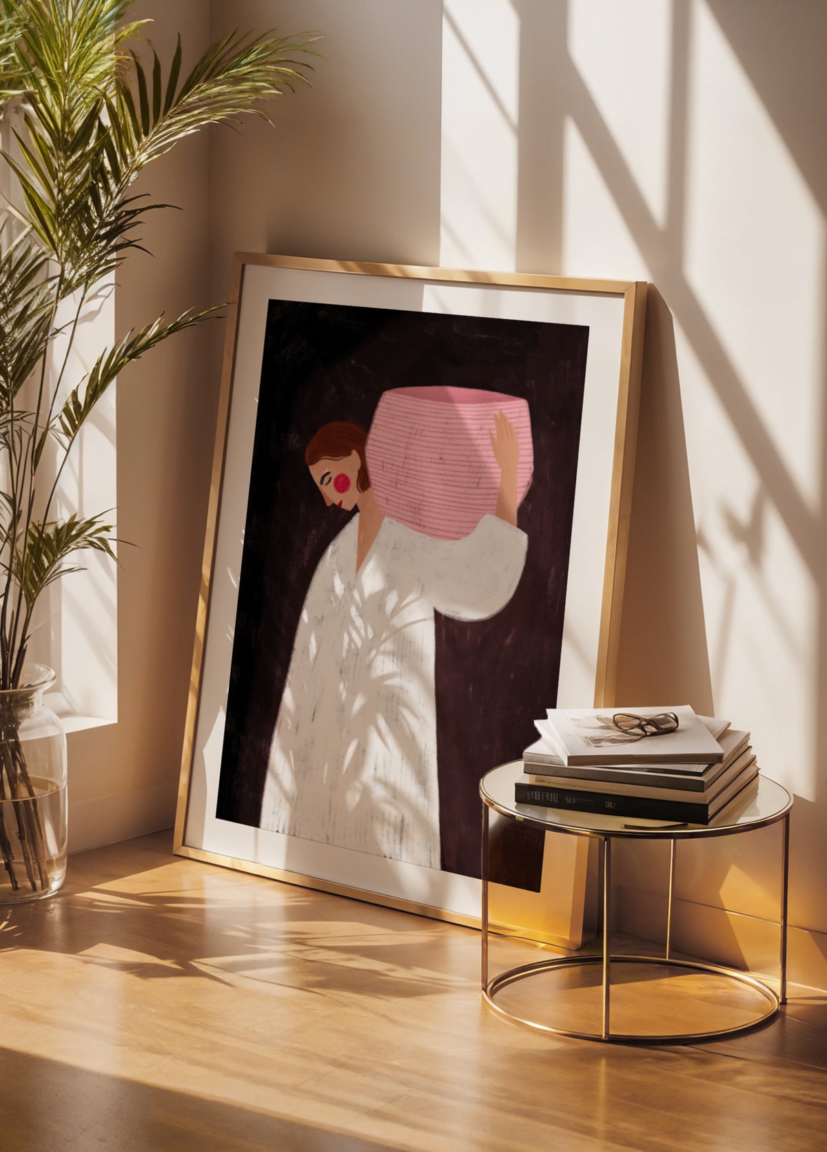 Serene Woman Carrying Basket