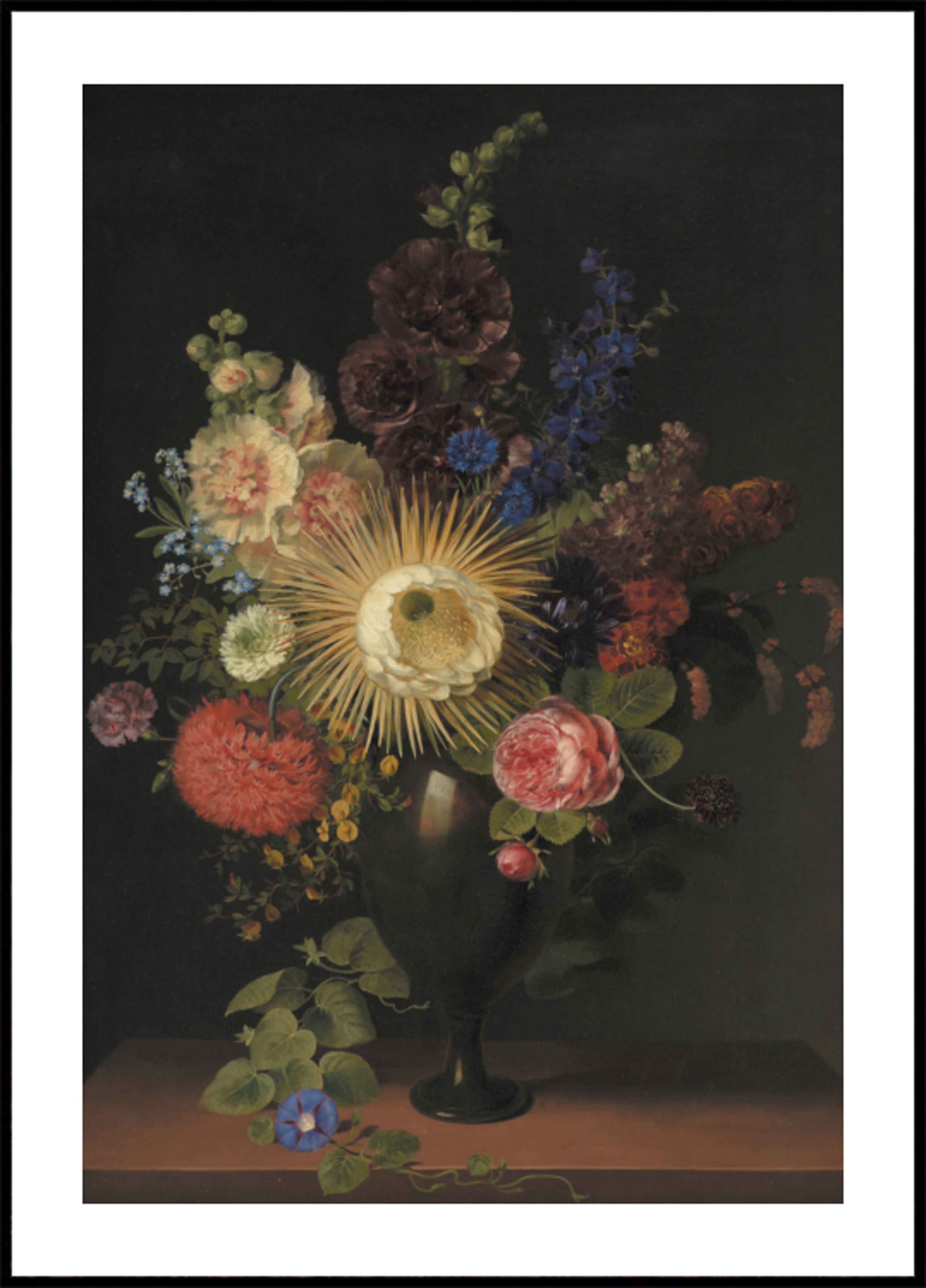 A Porphyry Vase With Cactus Grandiflora and Other Flowers By C. D. Fritzsch
