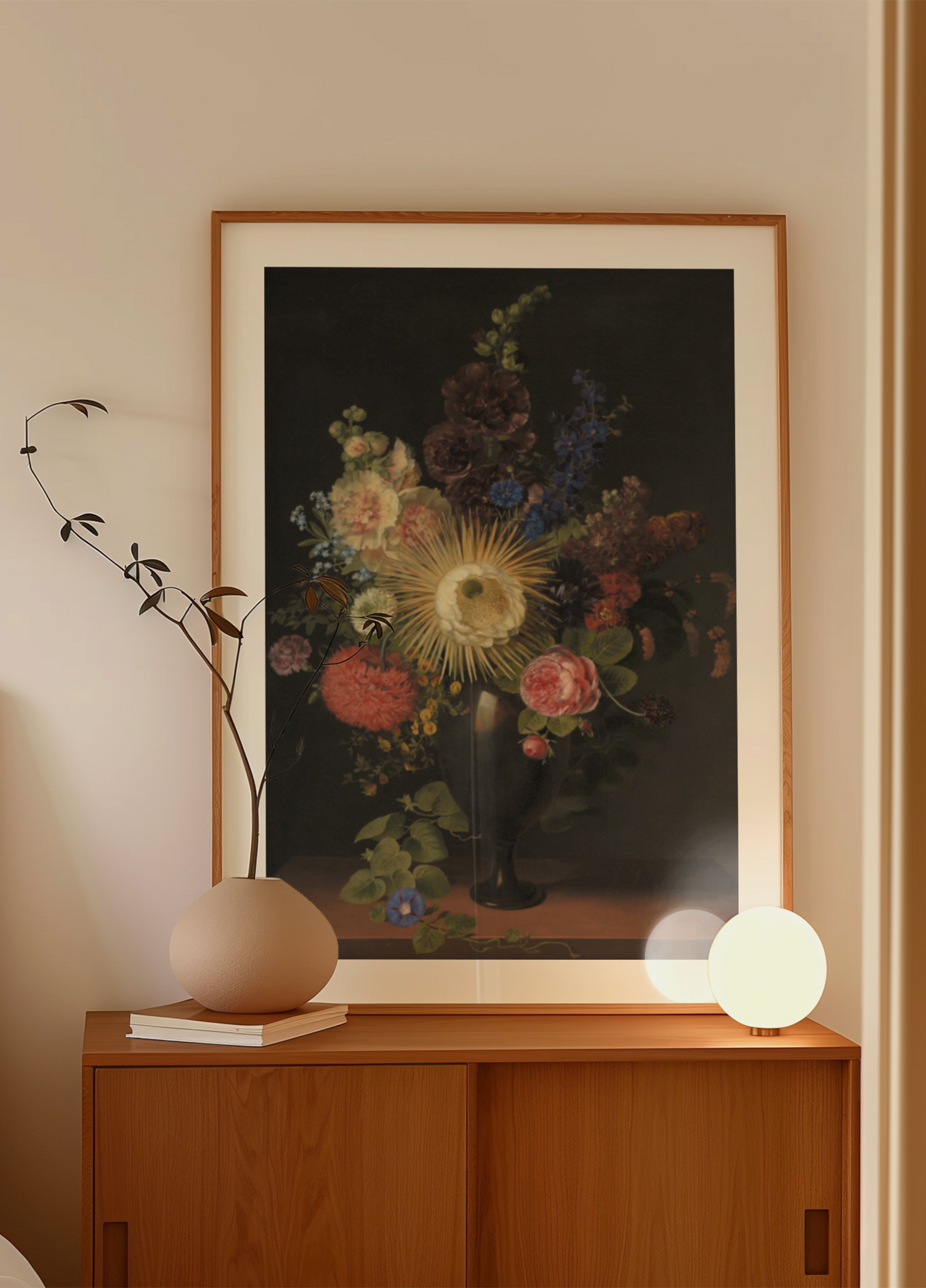 A Porphyry Vase With Cactus Grandiflora and Other Flowers By C. D. Fritzsch