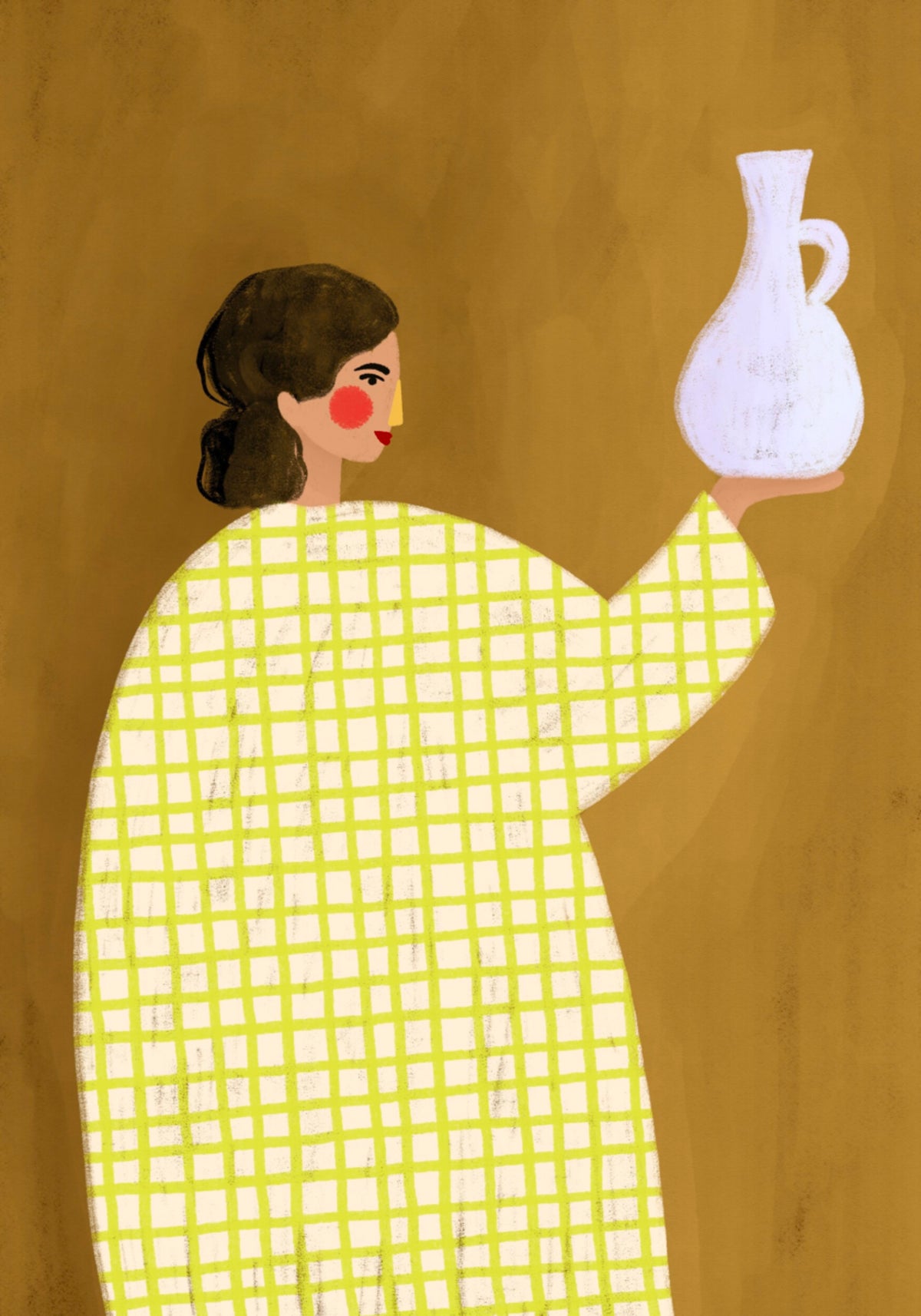 Woman Holding Pottery