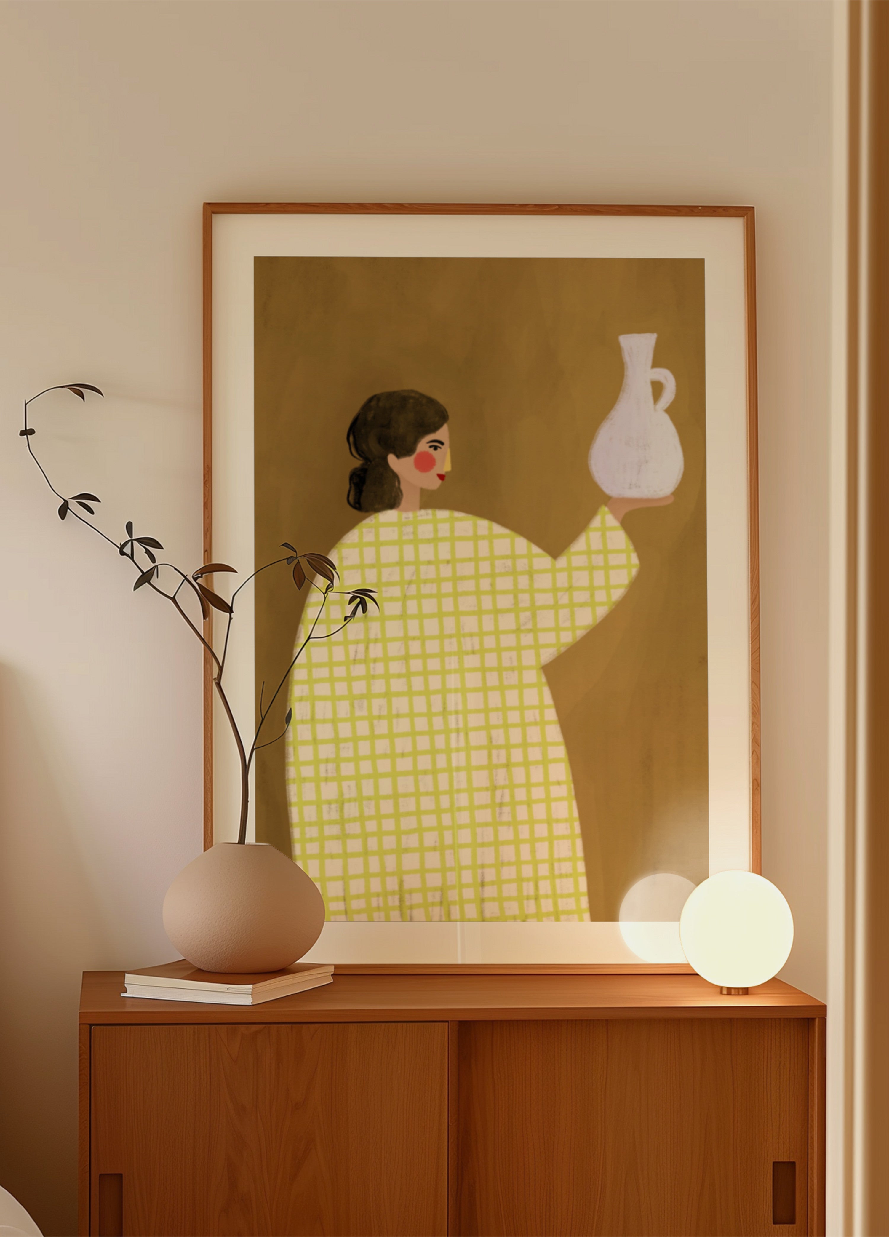 Woman Holding Pottery