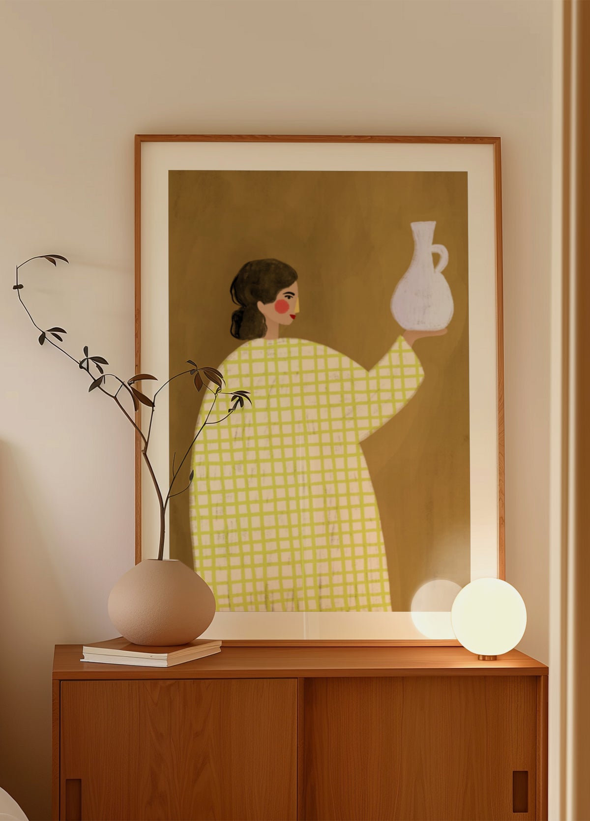 Woman Holding Pottery