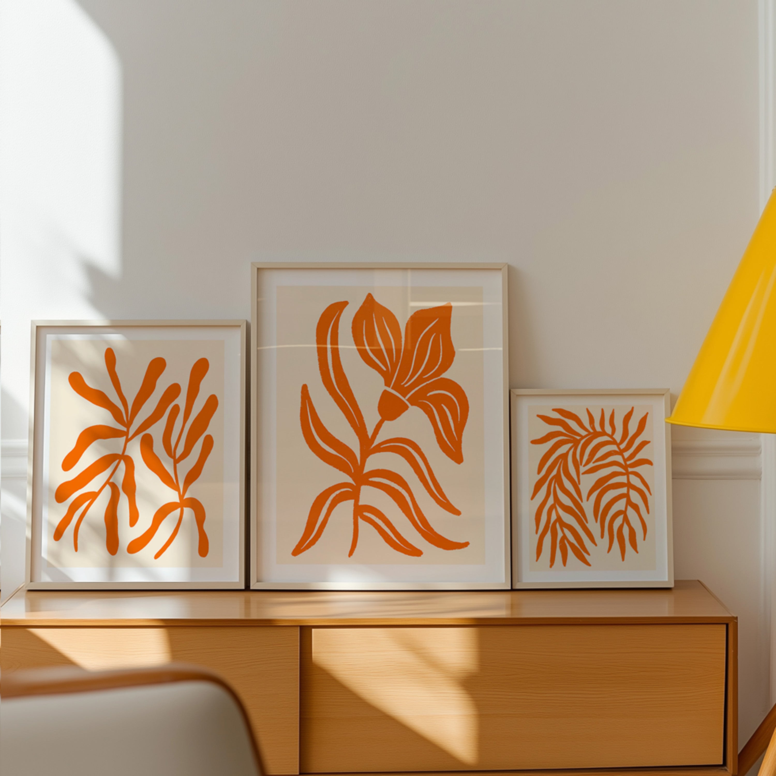 Yellow Door with Orange Flowers Poster 