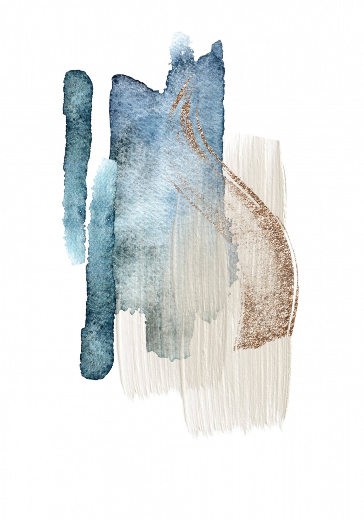 Elegant Blue Gold Strokes