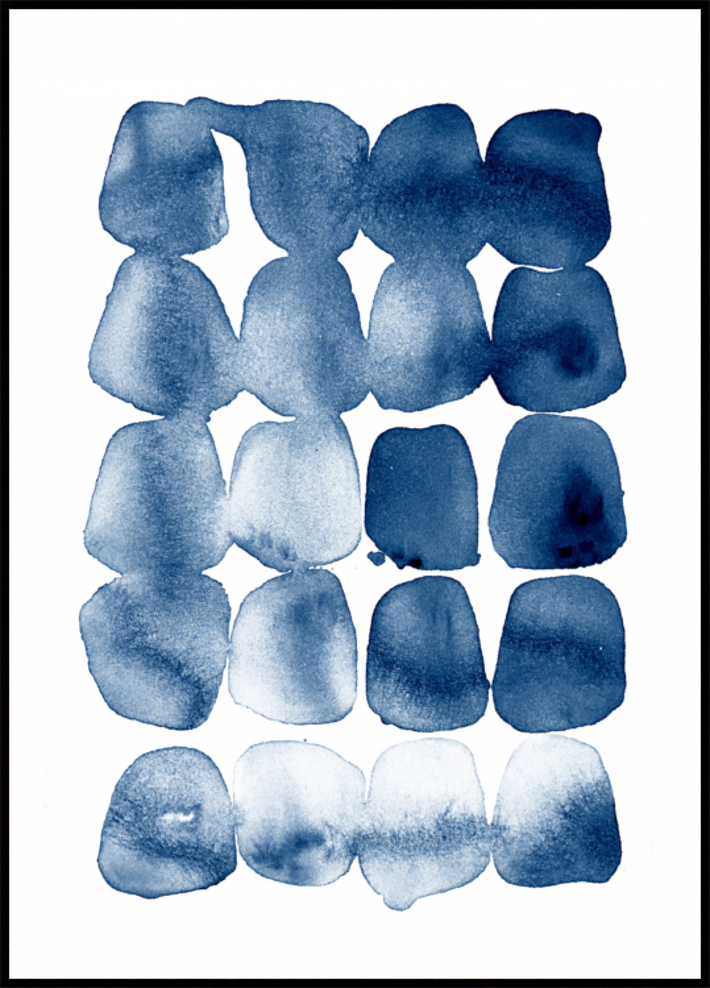 Indigo Watercolor Shapes