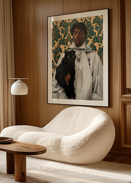 Gentleman with Cat Plakat - Posterbox