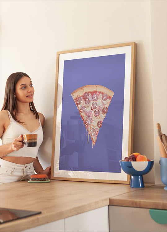 Pepperoni Pizza Slice with Glitter Toppings (NEW) - Posterbox
