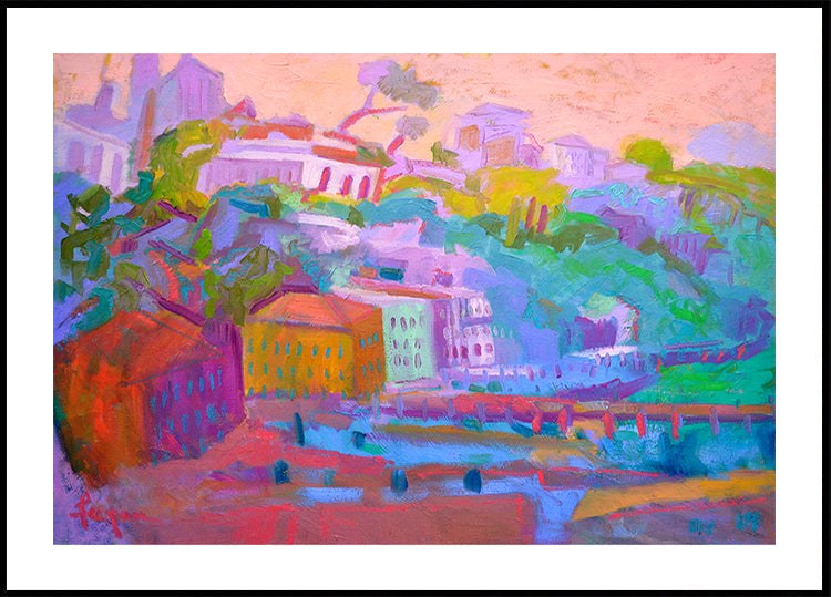 Colorful Hillside Scene - Posterbox