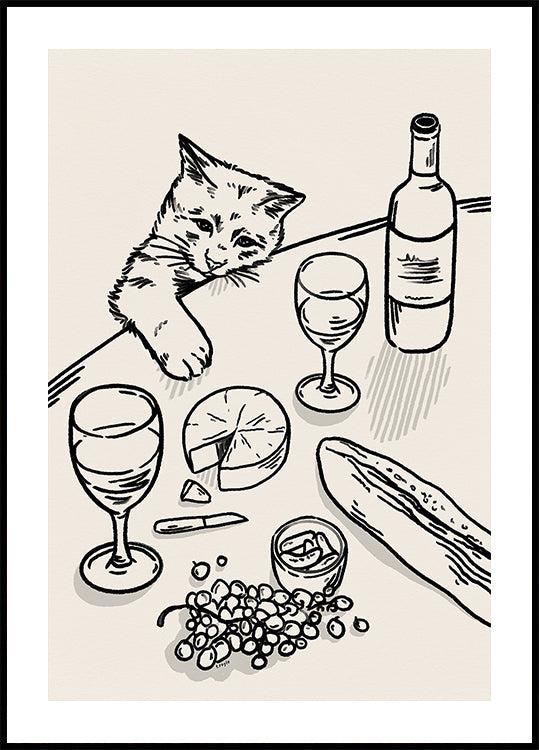 Cheeky Cat in black Plakat - Posterbox