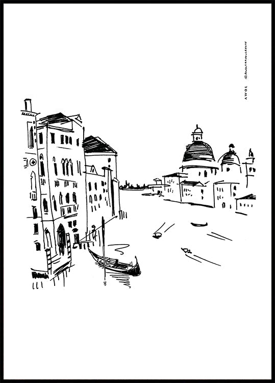 Venice Art Print With Gondolas And Basilica On Grand Canal, Italy Wall Art (NEW) - Posterbox