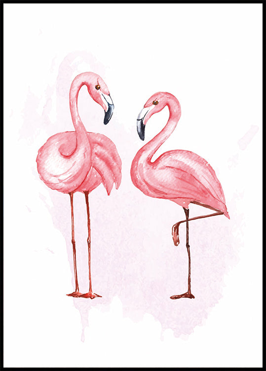 Watercolor Flamingos Poster - Posterbox.dk