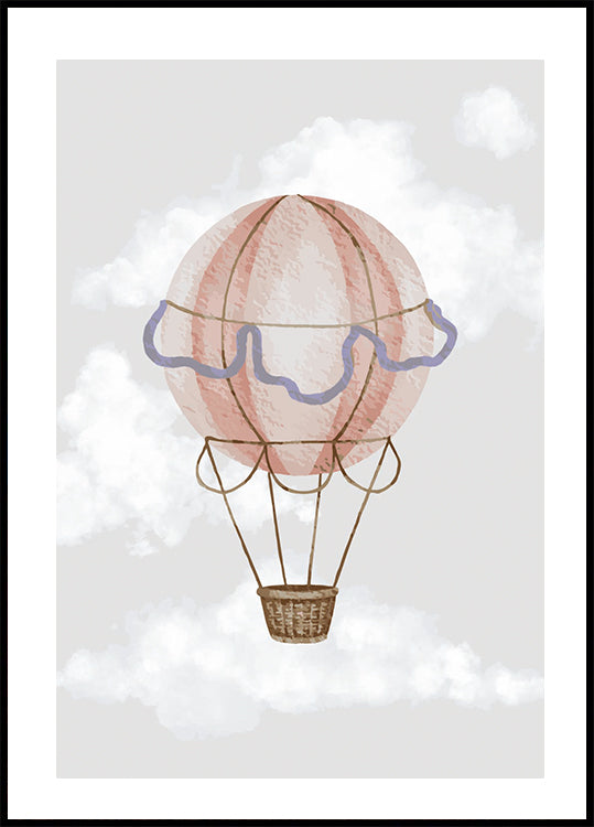 Watercolor Hot Air Balloon Poster - Posterbox.dk