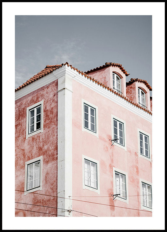 Pink Building in Lisbon Poster - Posterbox.dk