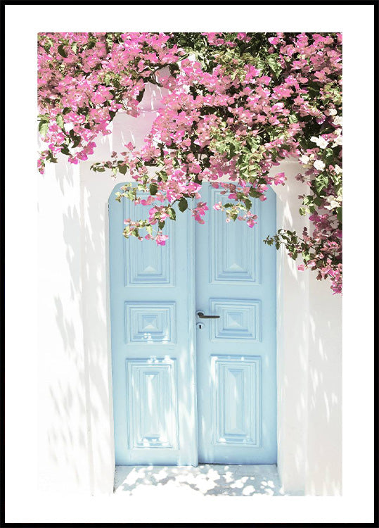 Pink Flower Door Poster - Posterbox.no