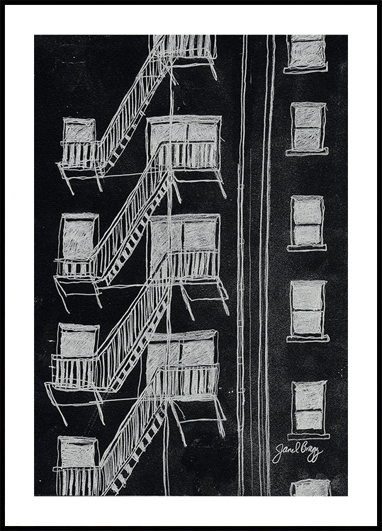 Fire Escape Negative Image Plakat - Posterbox