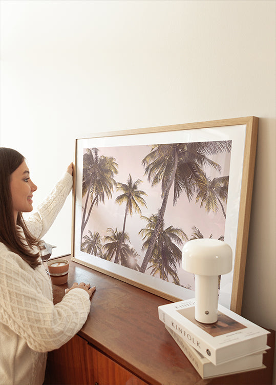 Blush Palm Trees - Posterbox