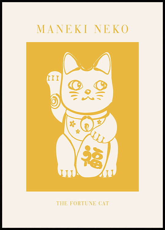 Maneki-Neko Yellow Cat (NEW) - Posterbox