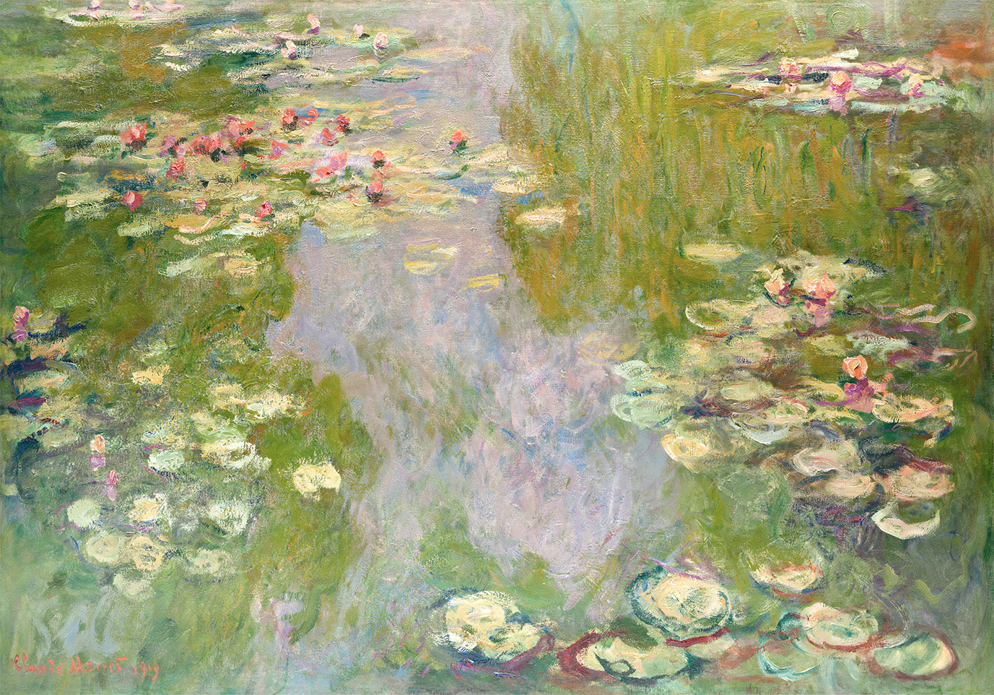 Water Lilies Landscape 1919 by Claude Monet Poster