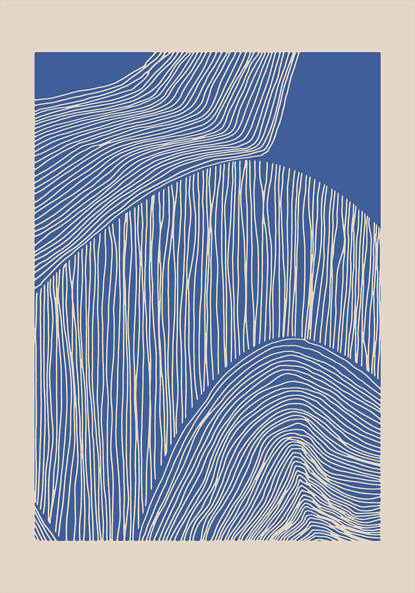 Modern Blue Abstract Vertical Pattern (NEW) - Posterbox