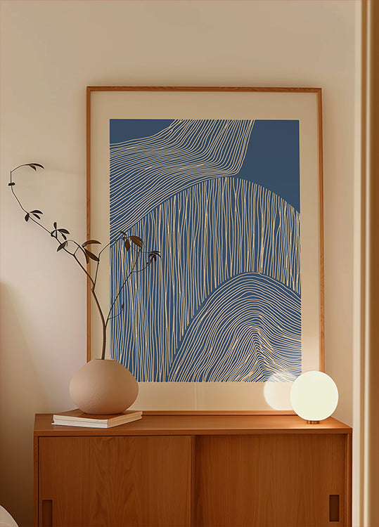 Modern Blue Abstract Vertical Pattern (NEW) - Posterbox