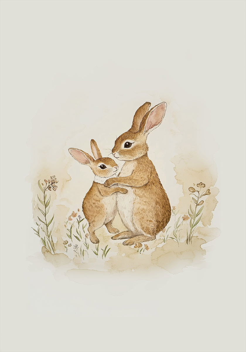 Tender Moment Between Two Rabbits (NEW) - Posterbox