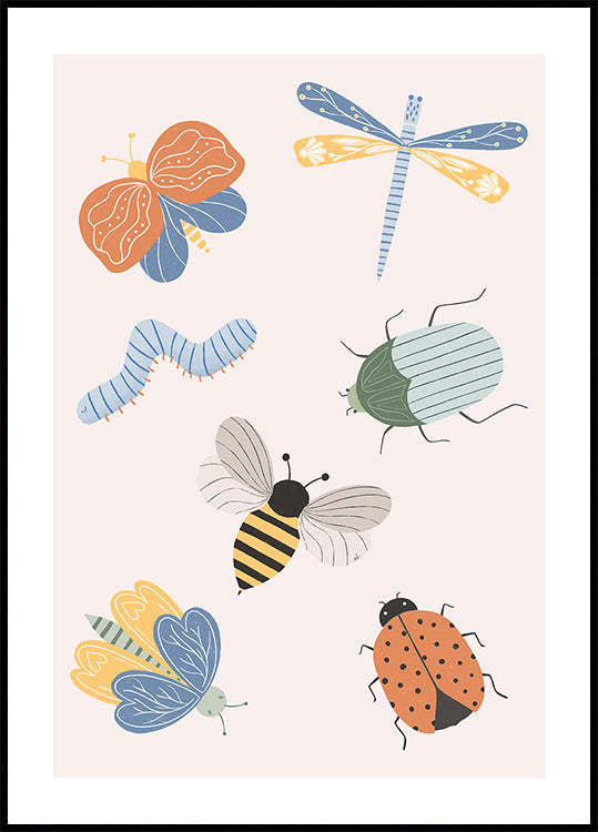 Cute Bugs Ratio2x3 Plakat - Posterbox