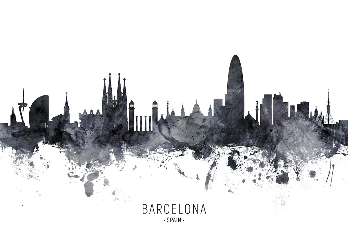 Barcelona Spain Skyline (NEW) - Posterbox