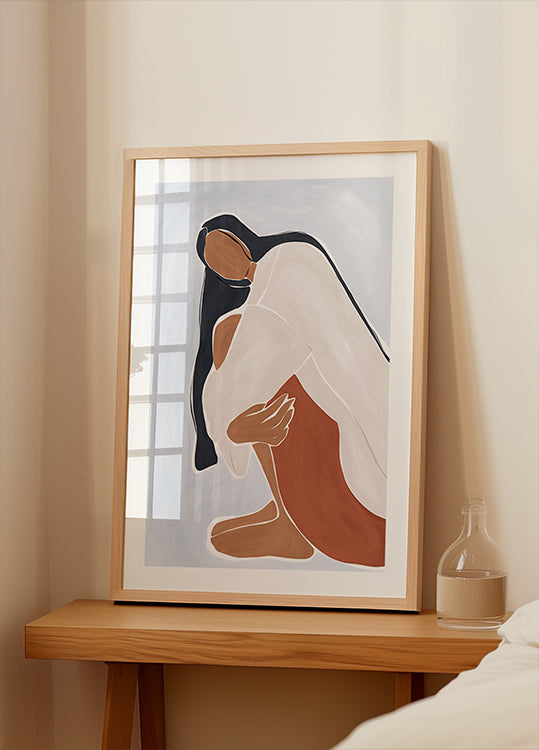 Woman Embracing Herself Print By Ivy Green Illustrations Poster