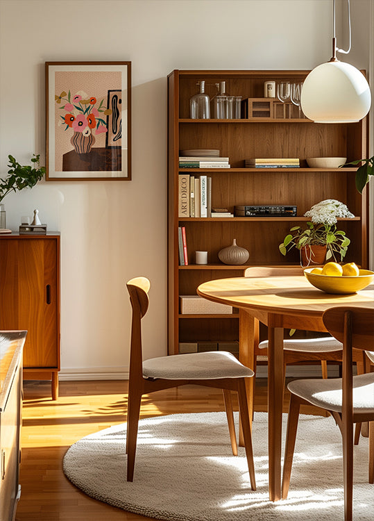 Flowers On Sideboard Poster