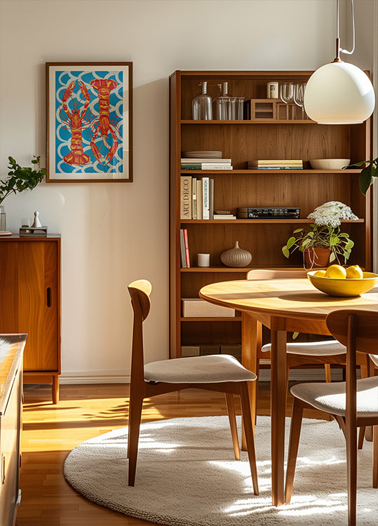 Langoustines On Blue Poster