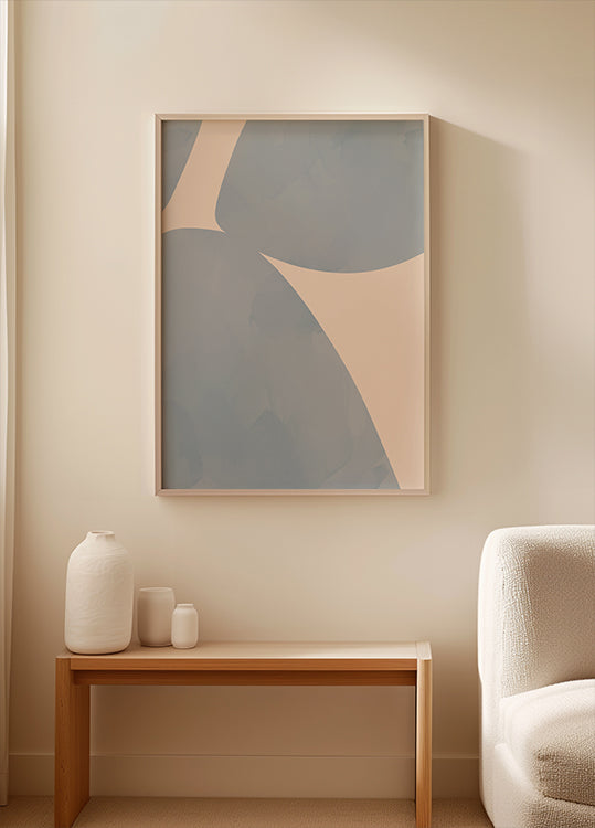Curved Balance, Abstract Shapes Poster