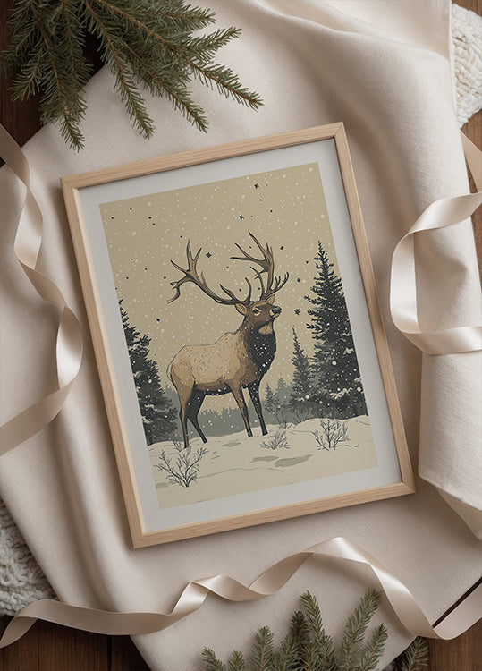 Elk Holiday Poster Poster