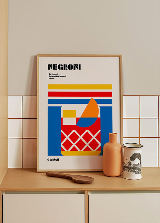 Negroni Bauhaus Cocktail Poster