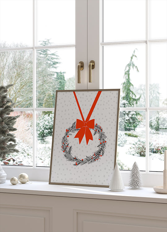Festive Wreath Joy Poster