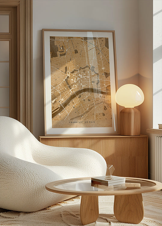 Sepia vintage map of Essen Germany Poster