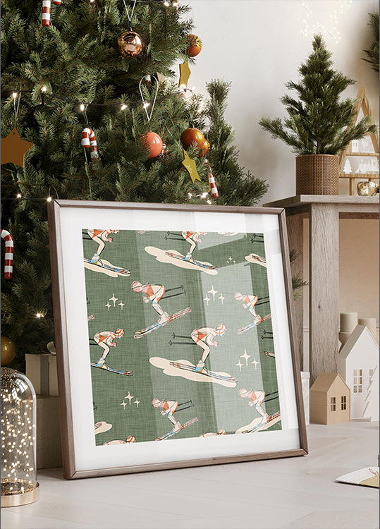 Winter Sports Retro Vintage Ski Blue.png Poster