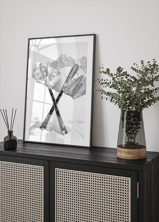 Skies Apples Black and White Poster