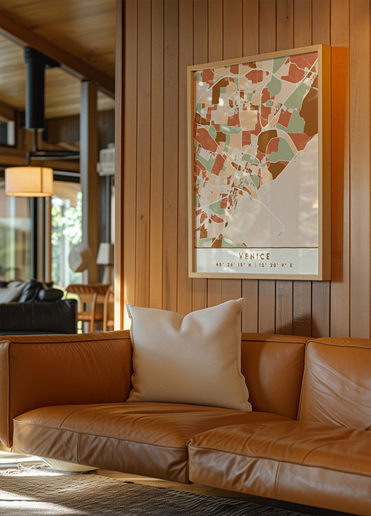 Black Maps Earth Tones 91 Poster