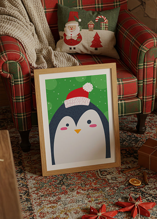 Festive Penguin Joy Poster