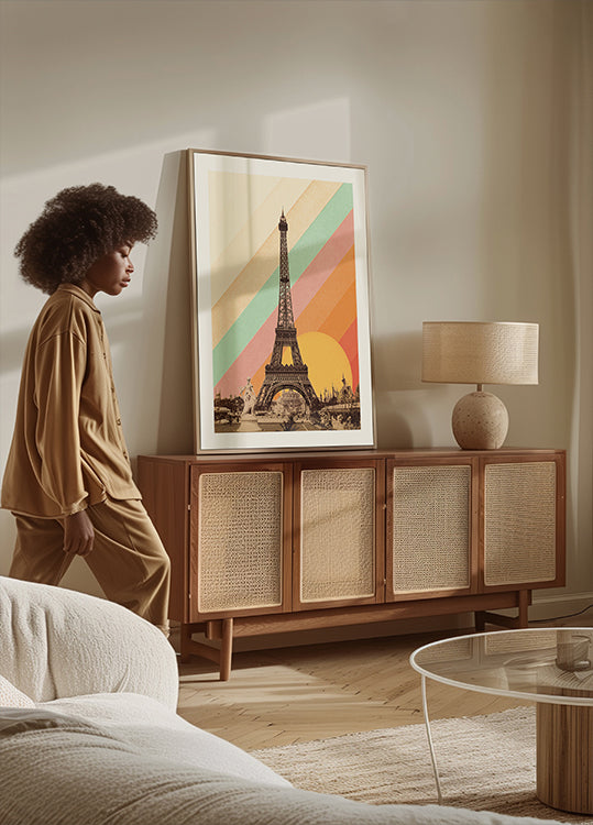 Eiffel Tower Rainbow Poster