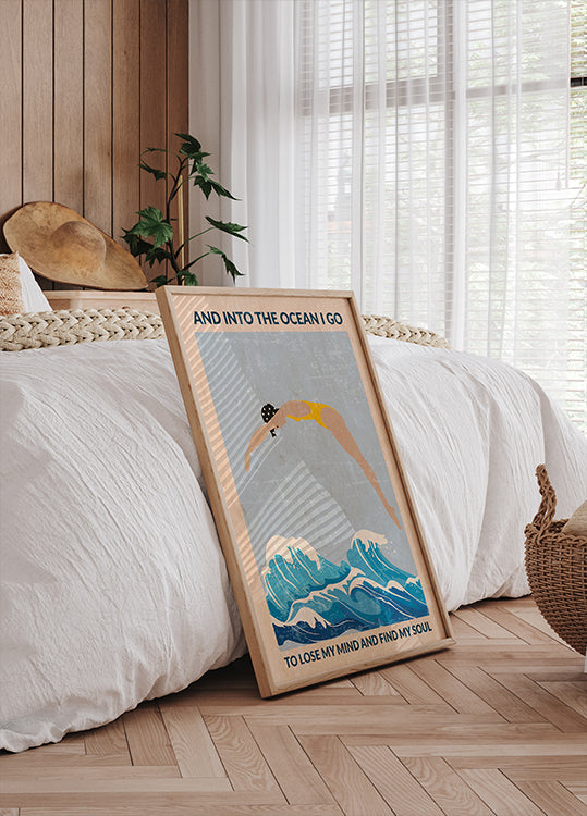 Into the Ocean (blue) Standard Wall Art