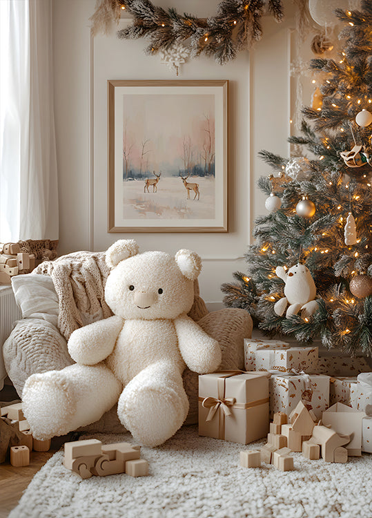 Deer in Winter Poster