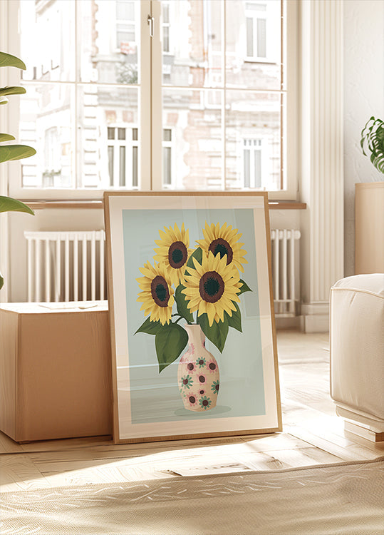 Vase of Sunflowers Poster